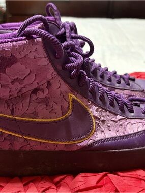 Nike Women’s Purple High-Top Sneakers with Yellow Accents